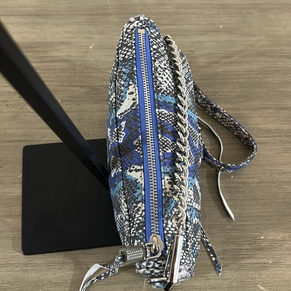 Rebecca Minkoff Blue and Black Crossbody Bag with Snakeskin Print - Picture 4 of 10